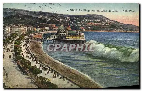 Cartes postales Nice La Plage Par un Coup de Mer