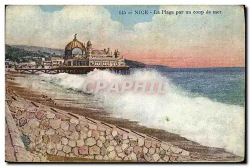 Cartes postales Nice La Plage Par un Coup de Mer