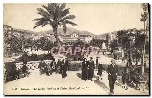 Cartes postales Nice La Jardin Public et le Casino Municipal