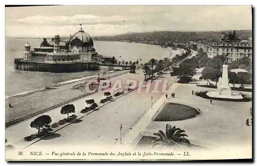 Ansichtskarte AK Nice Vue Generale de la Promenade des Anglais et la Jetee Promenade