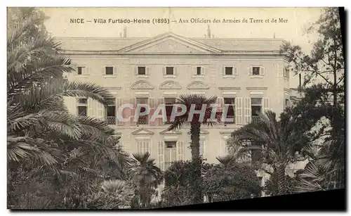 Cartes postales Nice Villa Furtado Heine Aux officiers des armees de terre et de mer Militaria