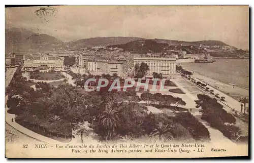 Ansichtskarte AK Nice Vue Generale Jardin du Roi Albert 1er et le Quai des Etats Unis