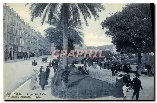 Cartes postales Nice Le Jardin Public et Avenue Massena