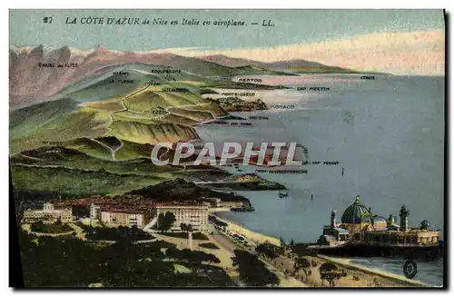 Cartes postales Nice en Italie en aeroplane