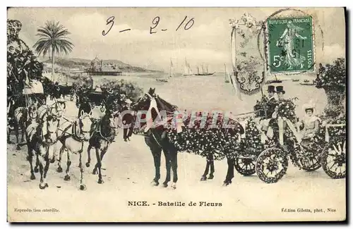 Ansichtskarte AK Nice Bataille de Fleurs Carnaval chevaux