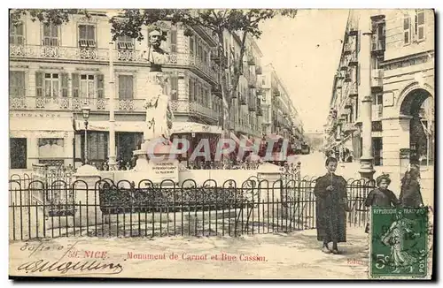 Cartes postales Nice Monument de Carnot et Rue Cassim Enfants