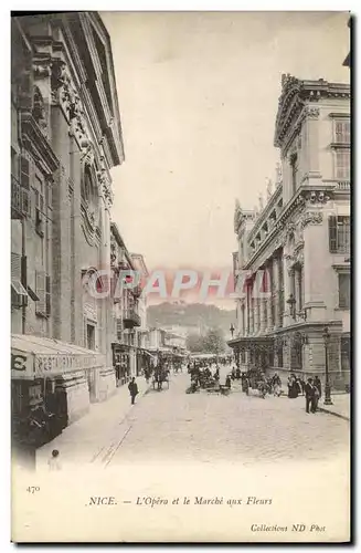 Cartes postales Nice L Opera et le Marche Aux Fleurs