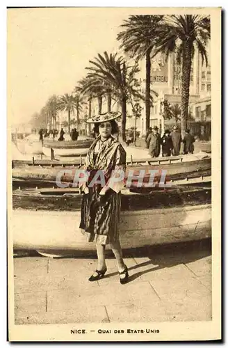 Cartes postales Nice Quai Des Etats Unis Femme Folklore