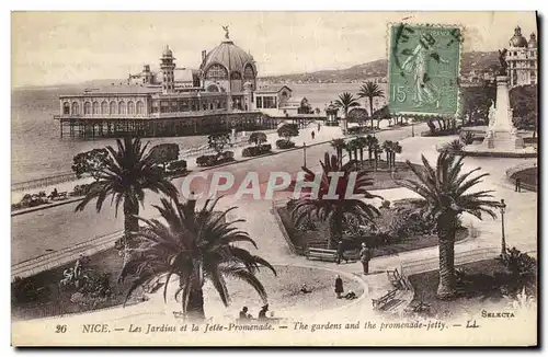 Cartes postales Nice Les Jardins et la Jetee Promenade