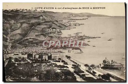 Cartes postales Nice Cote d Azur a Vol d aeroplane