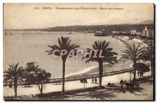 Cartes postales Nice Promenade des Etats Unis Baie des Anges