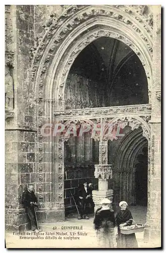 Ansichtskarte AK Quimperle Portail de L Eglise Saint Michel Details de sculpture Mendiant