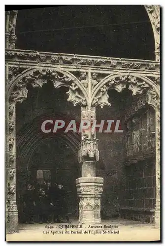 Cartes postales Quimperle Auvents Sculptes Les Apotres Du Portail de l eglise St Michel Enfants