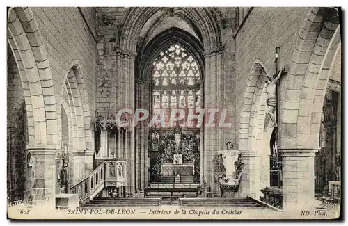 Ansichtskarte AK Saint Pol Leon Interieur de la Chapelle du Creisker