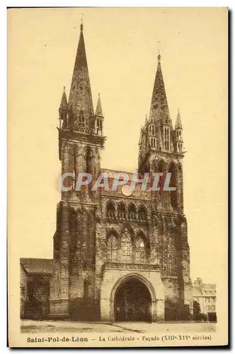 Cartes postales Saint Pol Leon La Cathedrale Facade