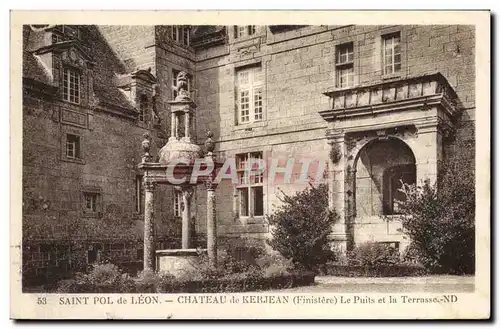 Ansichtskarte AK Saint Pol Leon Chateau de Kerjean Le puits et la terrasse