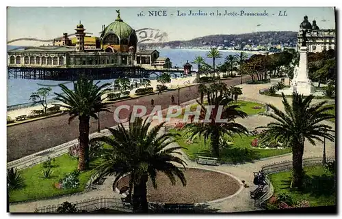 Cartes postales Nice Les Jardins et la Jette Promenade