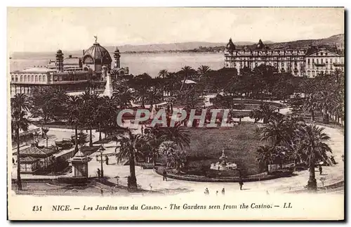 Cartes postales Nice Les Jardins vus du Casino