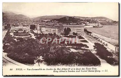 Ansichtskarte AK Nice Vue d ensemble du Jardin du Roi Albert 1er et le Quai des Etats Unis