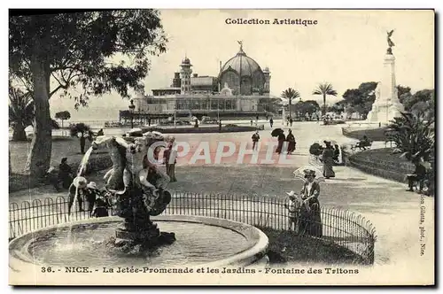 Ansichtskarte AK Nice La Jetee Promenade et les Jardins Fontaine des Tritons