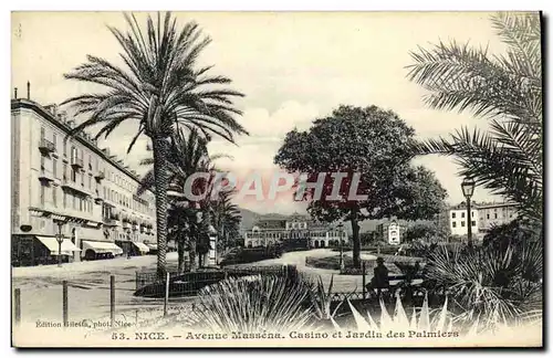 Cartes postales Nice Avenue Massena Casino et Jardin des Palmiers