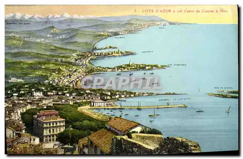 Cartes postales Cote d Azur a vol d aero de Cannes a Nice