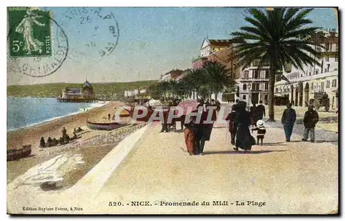 Ansichtskarte AK Nice Promenade du Midi La Plage