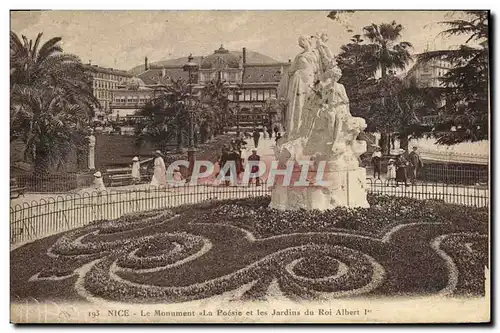 Ansichtskarte AK Nice Le Monument La Poesie et les Jardins du Roi Albert 1er