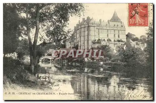 Cartes postales Chateau de Chateaudun Facade Ouest Pecheur Peche