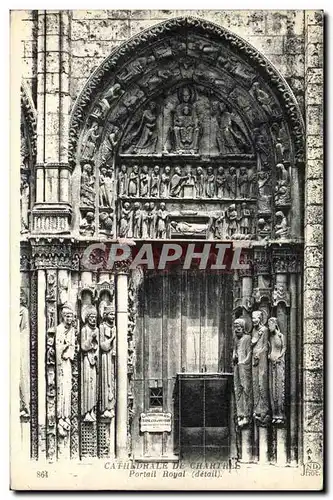 Cartes postales Cathedrale de Chartres Portail Royal