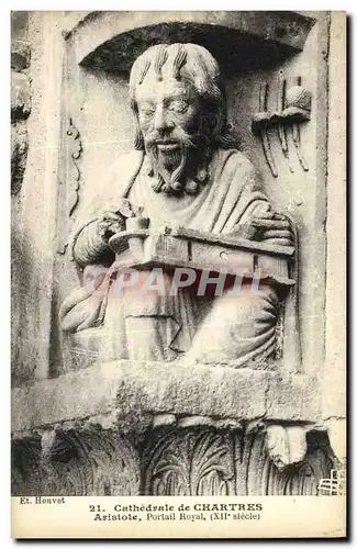 Ansichtskarte AK Cathedrale de Chartres Aristote Portail Roayl Xll e siecle