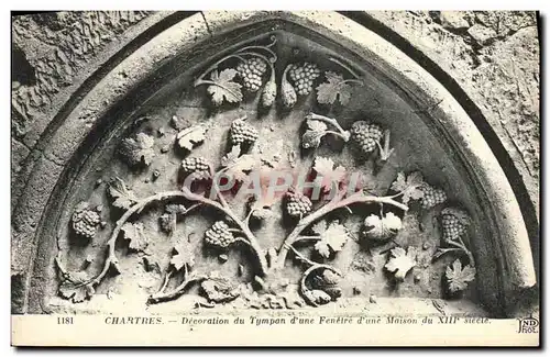 Ansichtskarte AK Chartres Decoration du Tympan d une Feneire d une Maison du Xlll e siecle