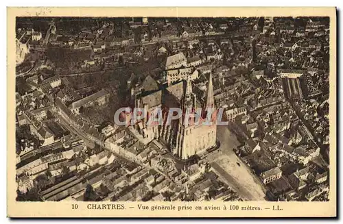 Cartes postales Chartres Vue generale prise en avion a 100 metres