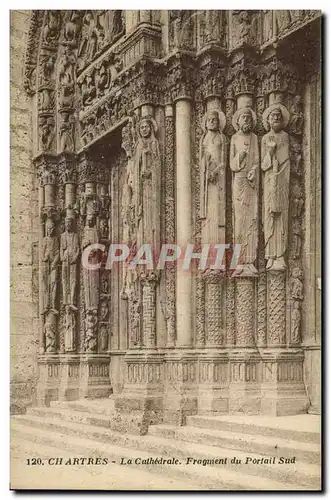 Ansichtskarte AK Chartres La Cathedrale Fragment du Portail Sud