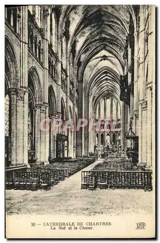 Cartes postales Cathedrale de Chartres La Nef et le Choeur