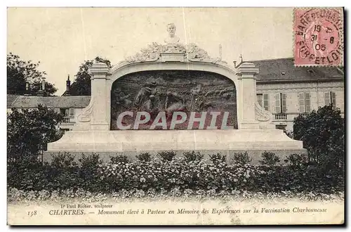 Cartes postales Chartres Monument eleve a Pasteur en Memoire des Experiences sur la Vaccination Charbonneuse