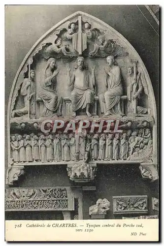 Ansichtskarte AK Cathedrale de Chartres Tympan central Porche sud vers 1230