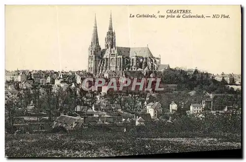 Cartes postales Chartres La Cathedrale Vue prise de Cachembach