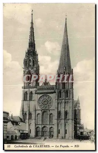 Ansichtskarte AK Cathedrale de Chartres La Facade