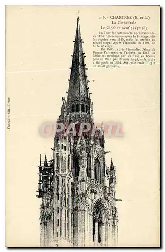 Ansichtskarte AK Chartres La Cathedrale Le Clocher neuf