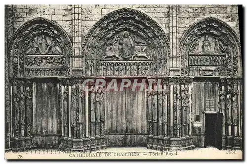 Cartes postales Cathedrale de Chartres Portail Royal