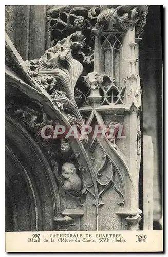 Cartes postales Cathedrale de Chartres Detail de la Cloture du Choeur