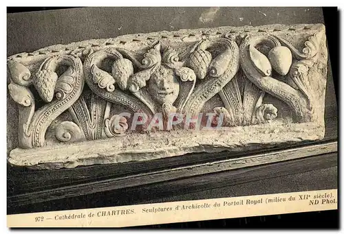 Cartes postales Cathedrale de Chartres Sculptures d Archivolte du Portail Royal