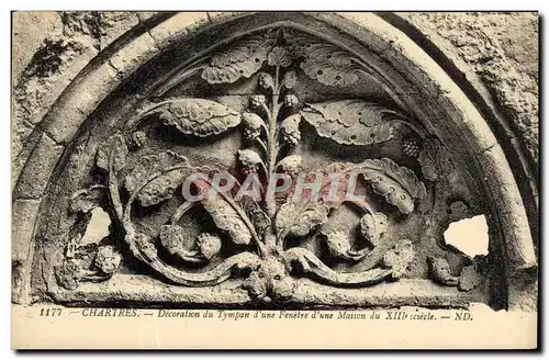 Ansichtskarte AK Chartres Decoration du Tympan d une Fenetre d une Maison du Xlll e sciecle