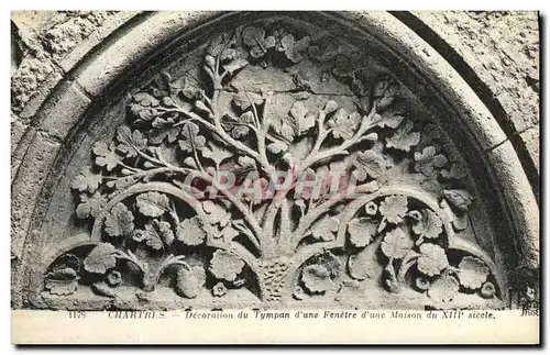 Ansichtskarte AK Chartres Decoration du Tympan d une Fenetre d une Maison du Xlll e siecle