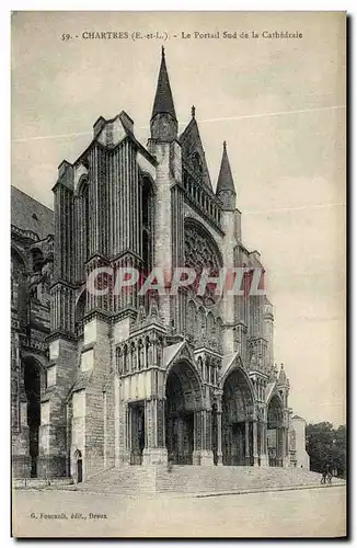 Cartes postales Chartres Le Portail Sud de la Cathedrale