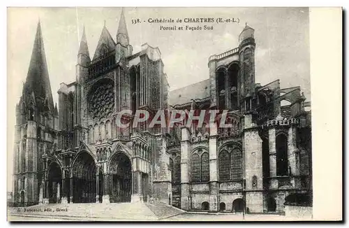 Cartes postales Cathedrale de Chartres Portail et Facade Sud