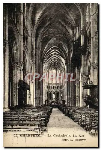 Cartes postales Chartres La Cathedrale La Nef