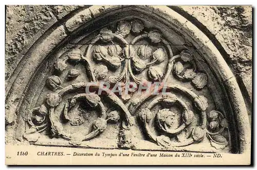 Ansichtskarte AK Chartres Decoration du Tympan d une Fenetre d une Maisson du Xll e siecle