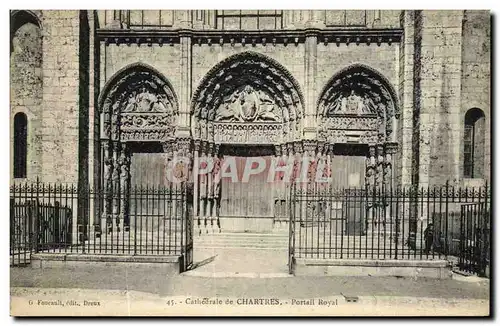 Cartes postales Cathedrale de Chartres Portail Royal